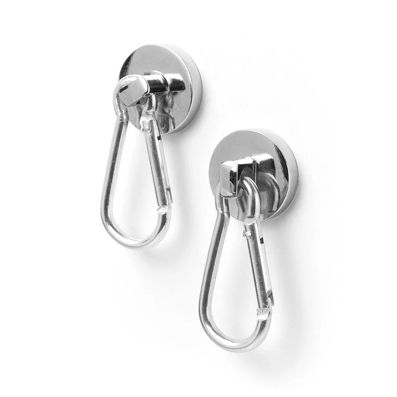 Krukmagnet med karbinhake, Ø25 mm (2 st)