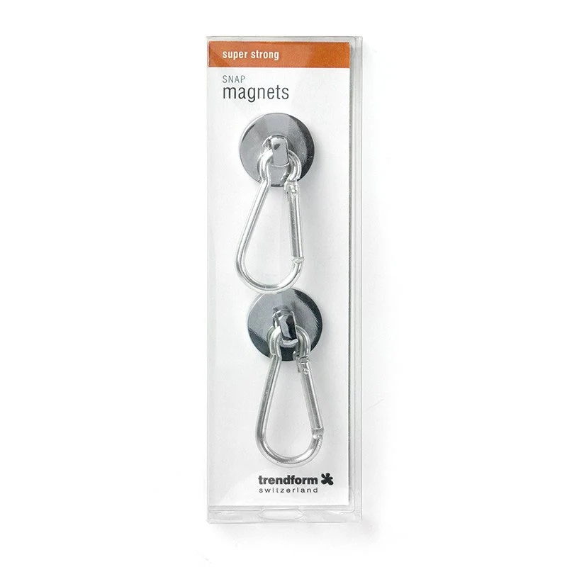 Krukmagnet med karbinhake, Ø25 mm (2 st)