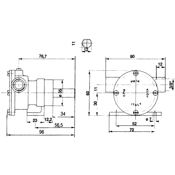 SeaTec, Impellerpump 3/8" PM15, 1515121, Kylvattenpump