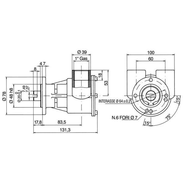SeaTec, Kylvattenpump med fläns, lämplig för motor ST146, 1515106 - 1515230