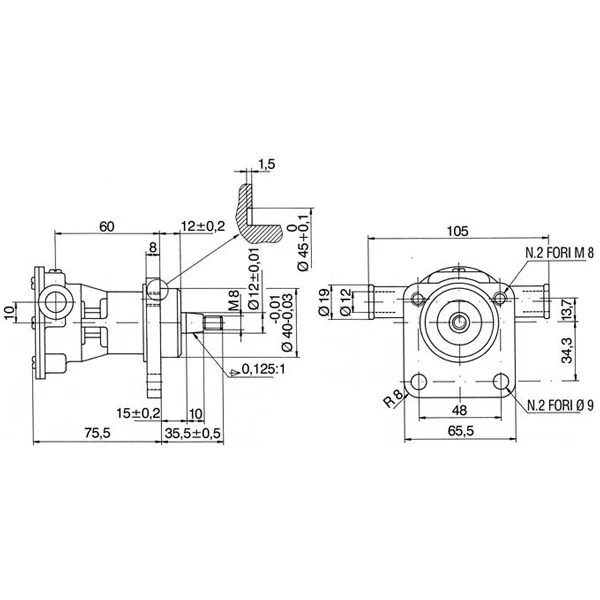 SeaTec, Kylvattenpump med fläns, Passar Perkins M 20 Perama och Volvo MD 2010/2020, Impeller 1515100, Packning 1515250