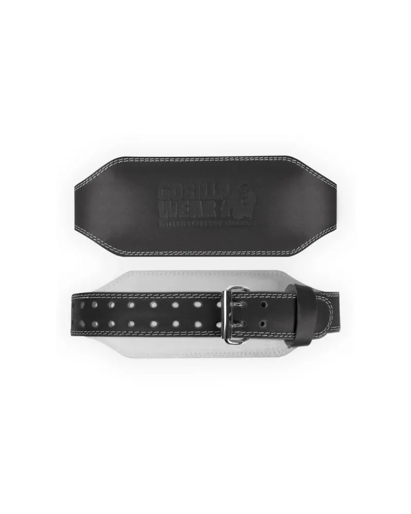 Gorilla Wear 6 Inch Padded Äkta läder Belt, black/black