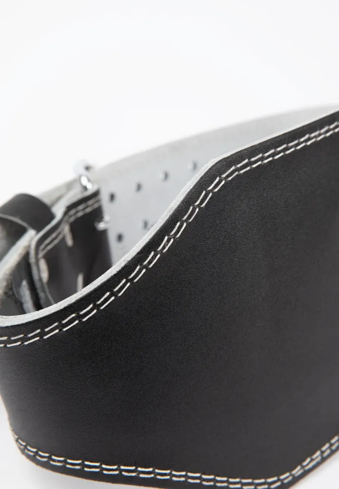Gorilla Wear 6 Inch Padded Äkta läder Belt, black/black