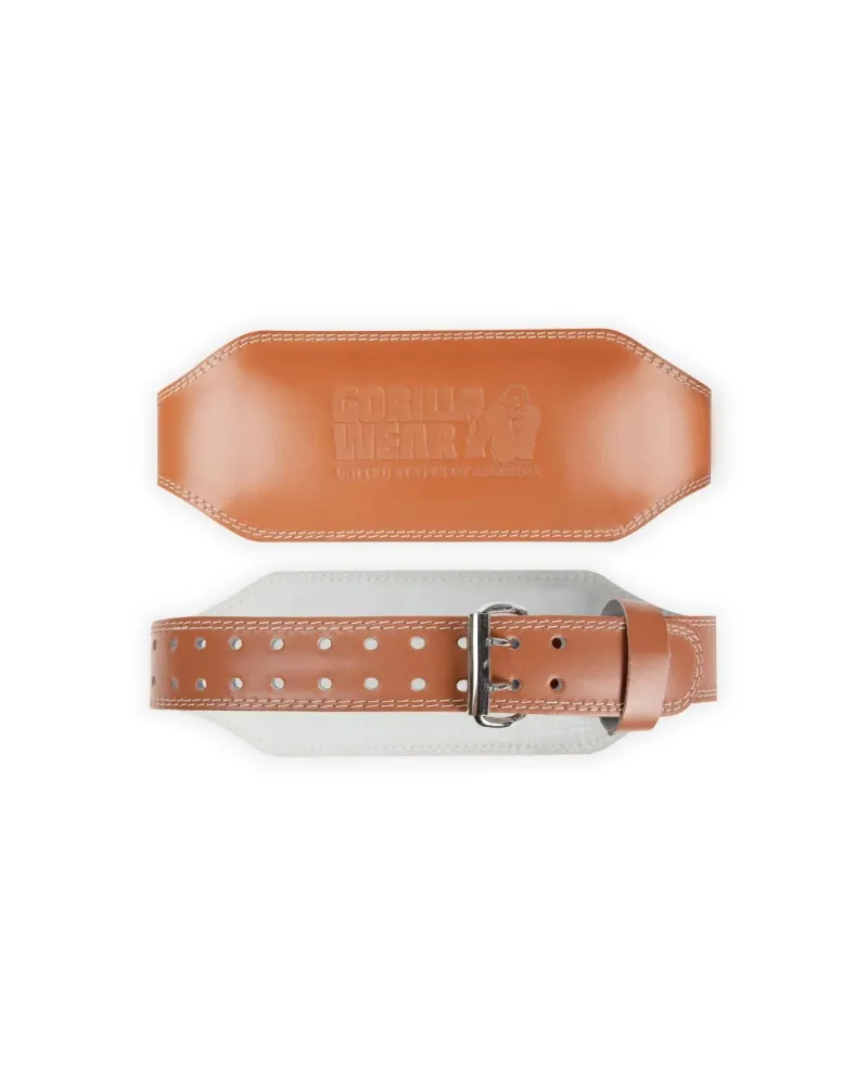 Gorilla Wear 6 Inch Padded Leather Belt, kastanj