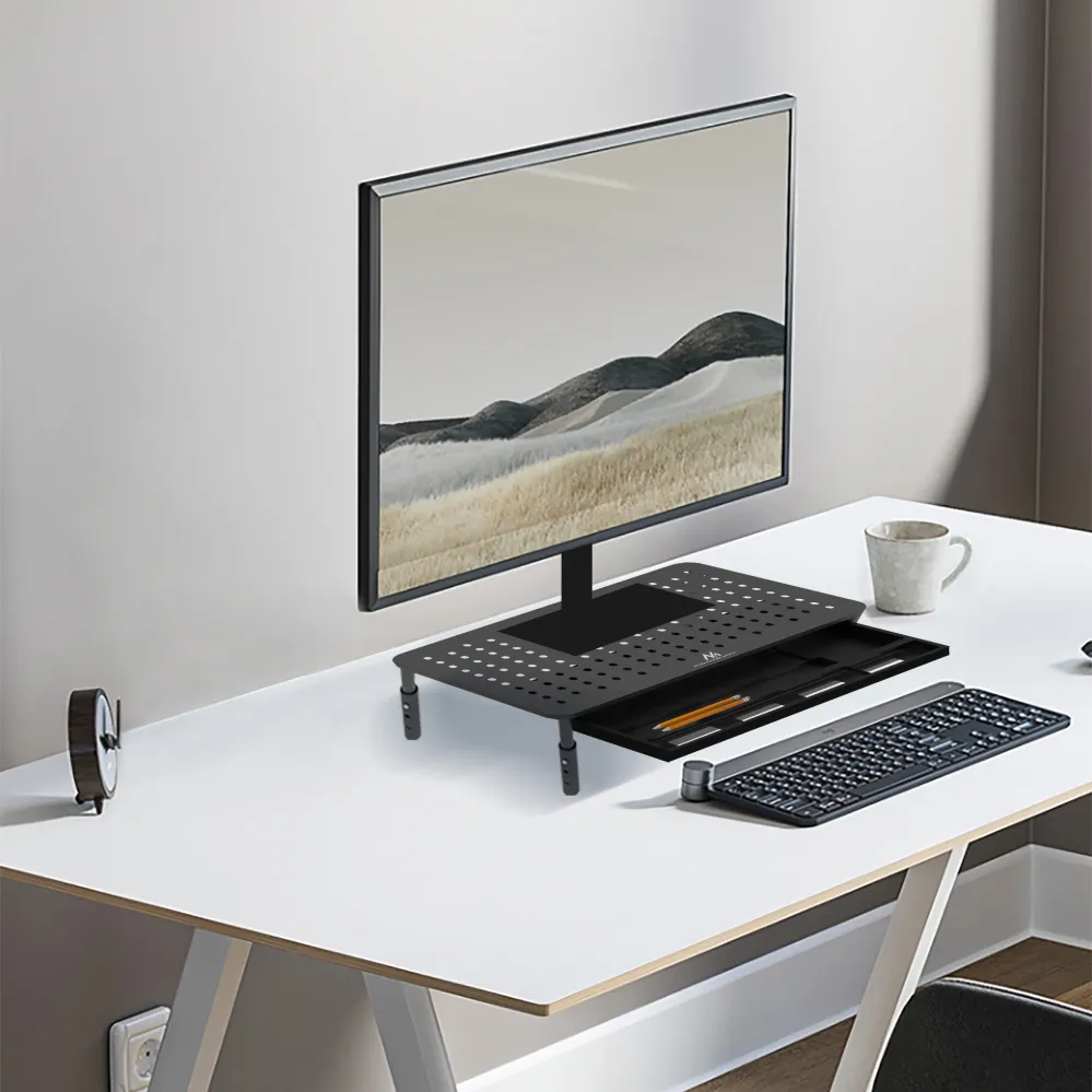 Maclean skärm- och laptopstativ, 13-32", modell MC-946. Optimerar arbetsytan och ger designed komfort för datoranvändare.