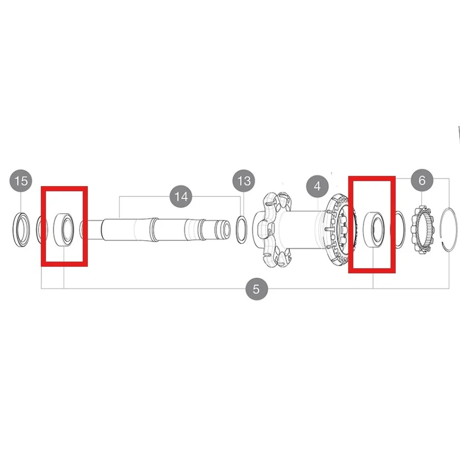 Sats med 2 MAVIC bakre navlager 15x26x7mm + 17x28x7mm för ID360-system