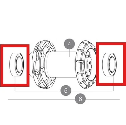 Sats med 2 MAVIC bakre navlager 17x28x7mm för ID360-system
