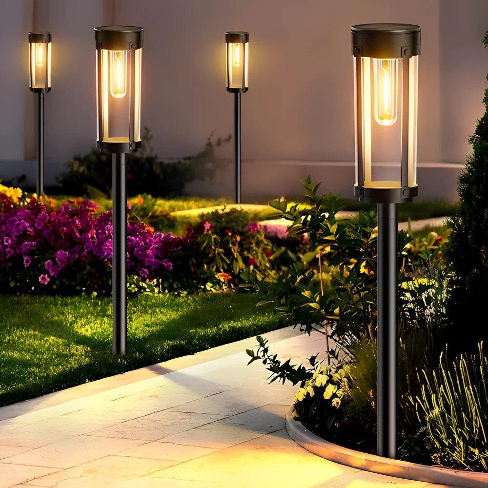 TorchDazz Solarlampa - 2/4/8-delars Vattentät Solarlampa Trädgård - LED Trädgårdsbelysning