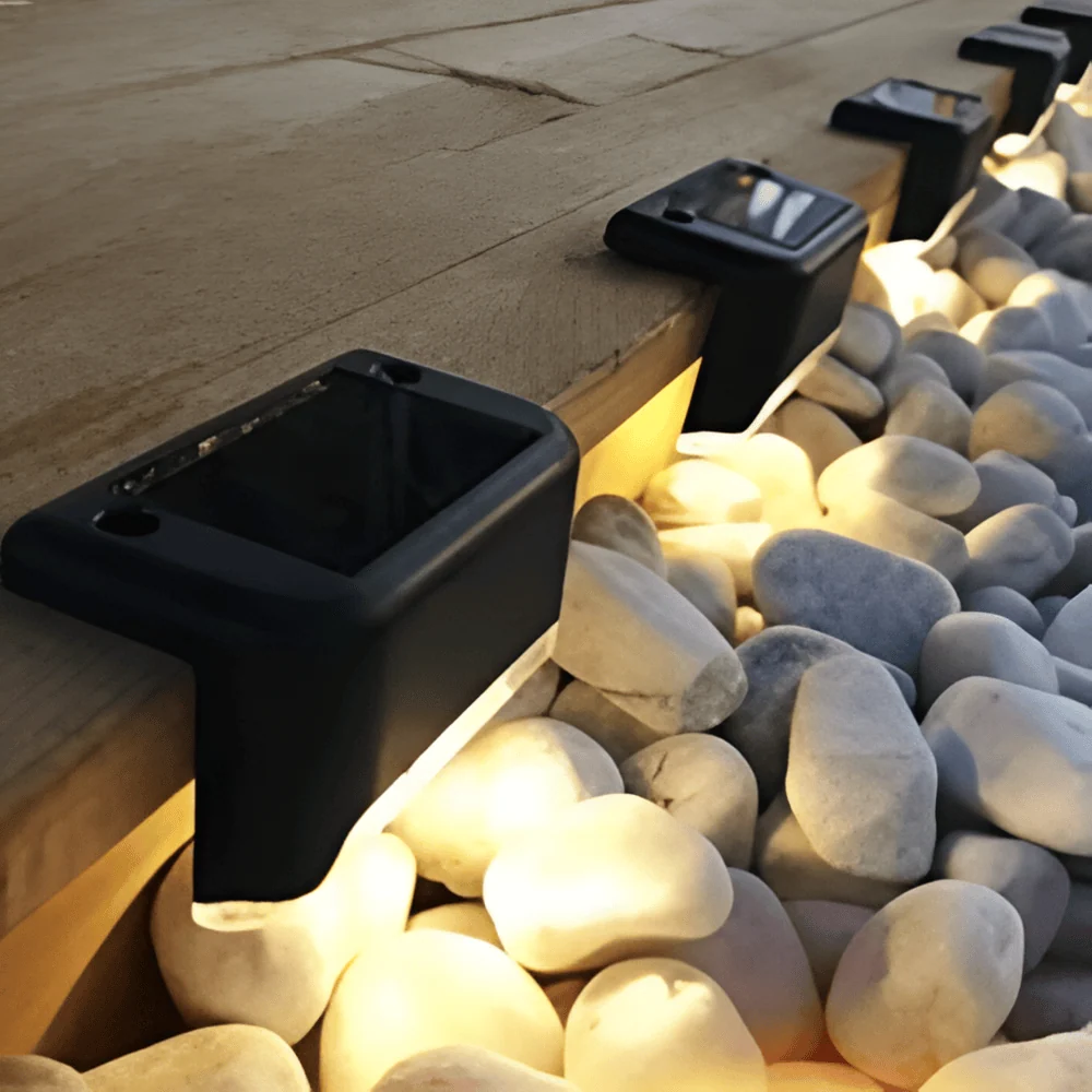PathStep Lights – LED Solcells Trappbelysning för Utomhusbruk (2/4/8-pack) Svart