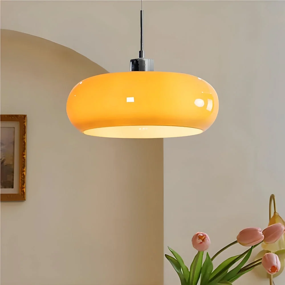 Cirquella – Retro-Modern Bauhaus Glaspendellampa i Cirkelformad Design Vit