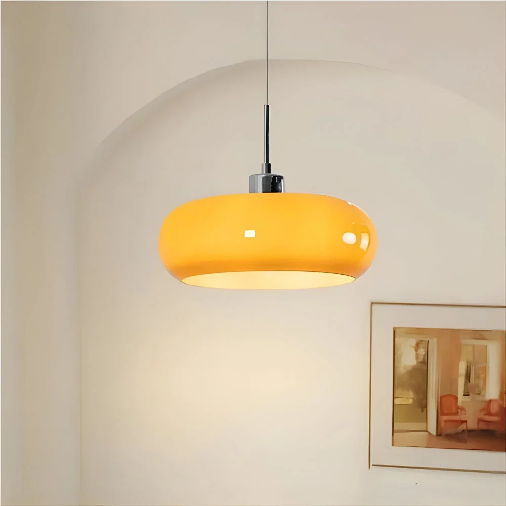 Cirquella – Retro-Modern Bauhaus Glaspendellampa i Cirkelformad Design Vit