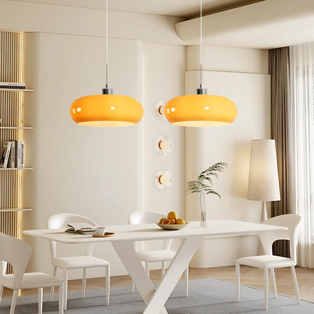 Cirquella – Retro-Modern Bauhaus Glaspendellampa i Cirkelformad Design Vit