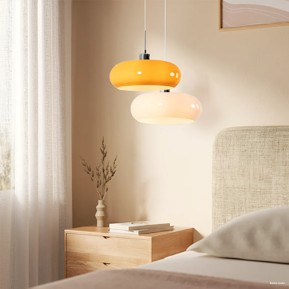 Cirquella – Retro-Modern Bauhaus Glaspendellampa i Cirkelformad Design Vit