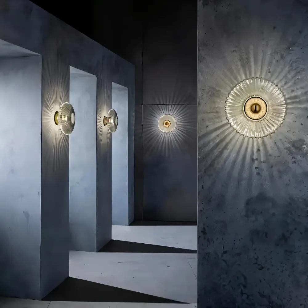 LumiWave – Nordisk Glasvägglampa i Bauhaus-stil med Vågformad Design