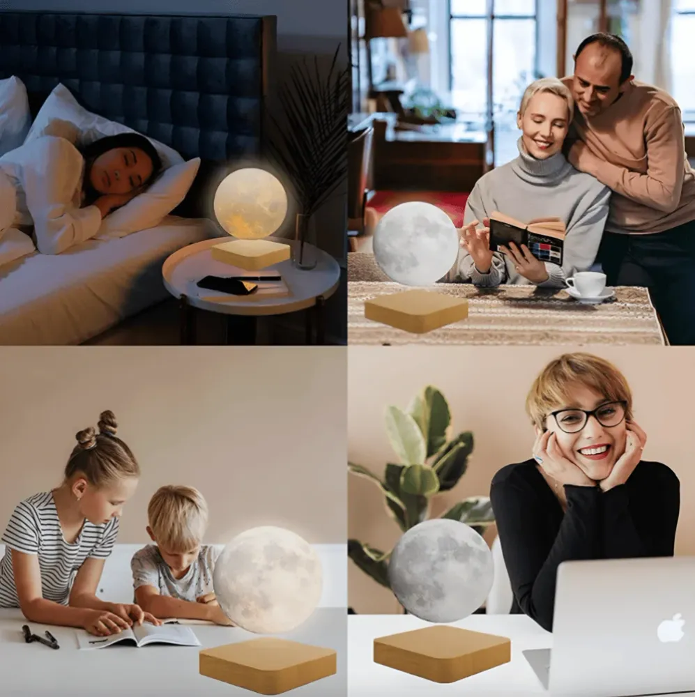 LunaLift - Beröringsstyrd Magnetisk Månlampa i 3D-Briljans