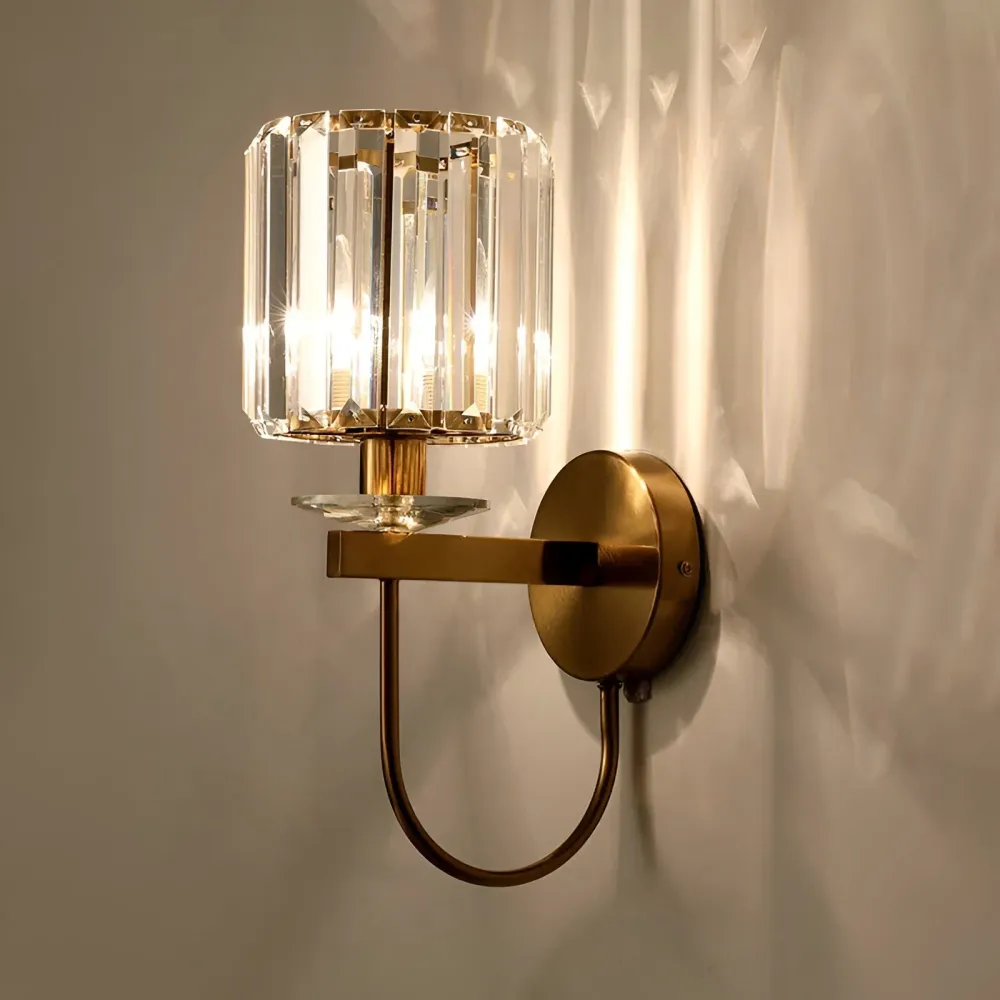 LustraRay – Retro Kristall Vägglampa i Cylindrisk Design med LED-belysning
