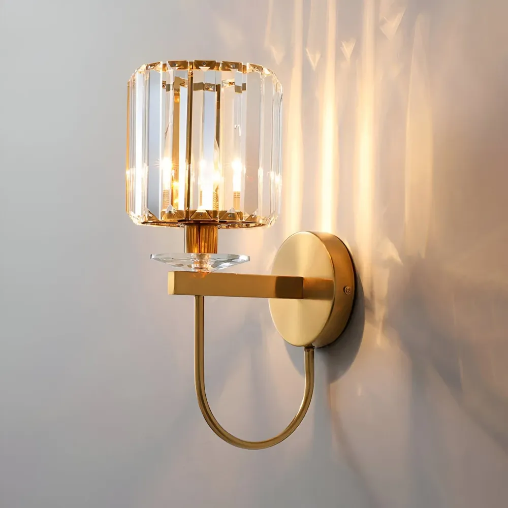 LustraRay – Retro Kristall Vägglampa i Cylindrisk Design med LED-belysning