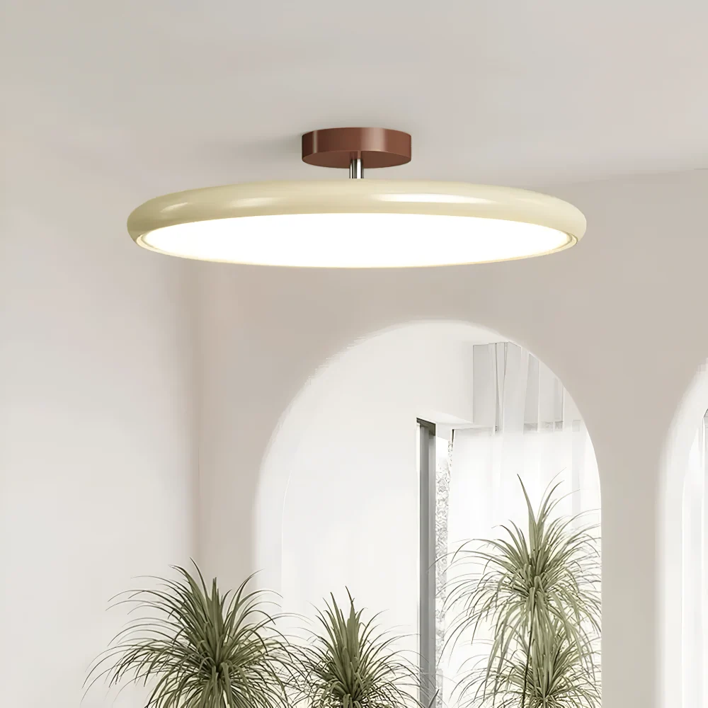 Nordisk Rund Justerbar Taklampa - Mångsidig Pendellampa för Moderna Interiörer Beige