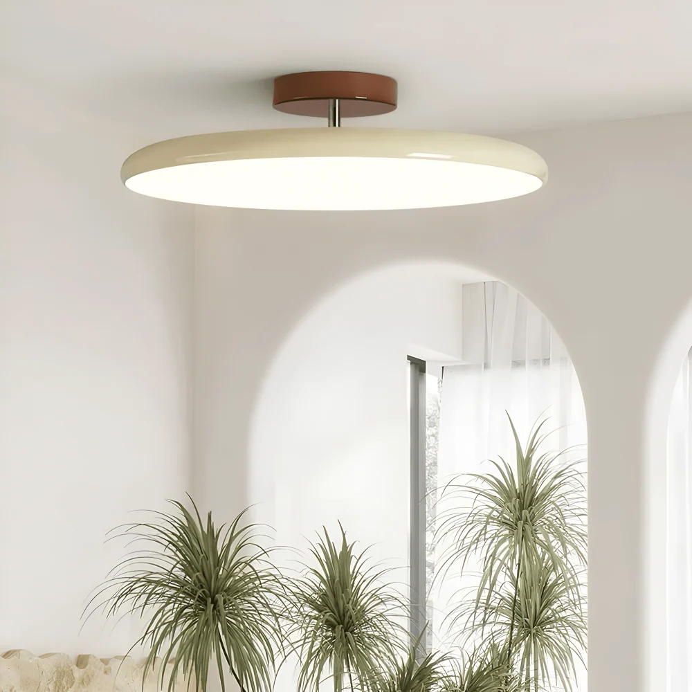 Nordisk Rund Justerbar Taklampa - Mångsidig Pendellampa för Moderna Interiörer Beige