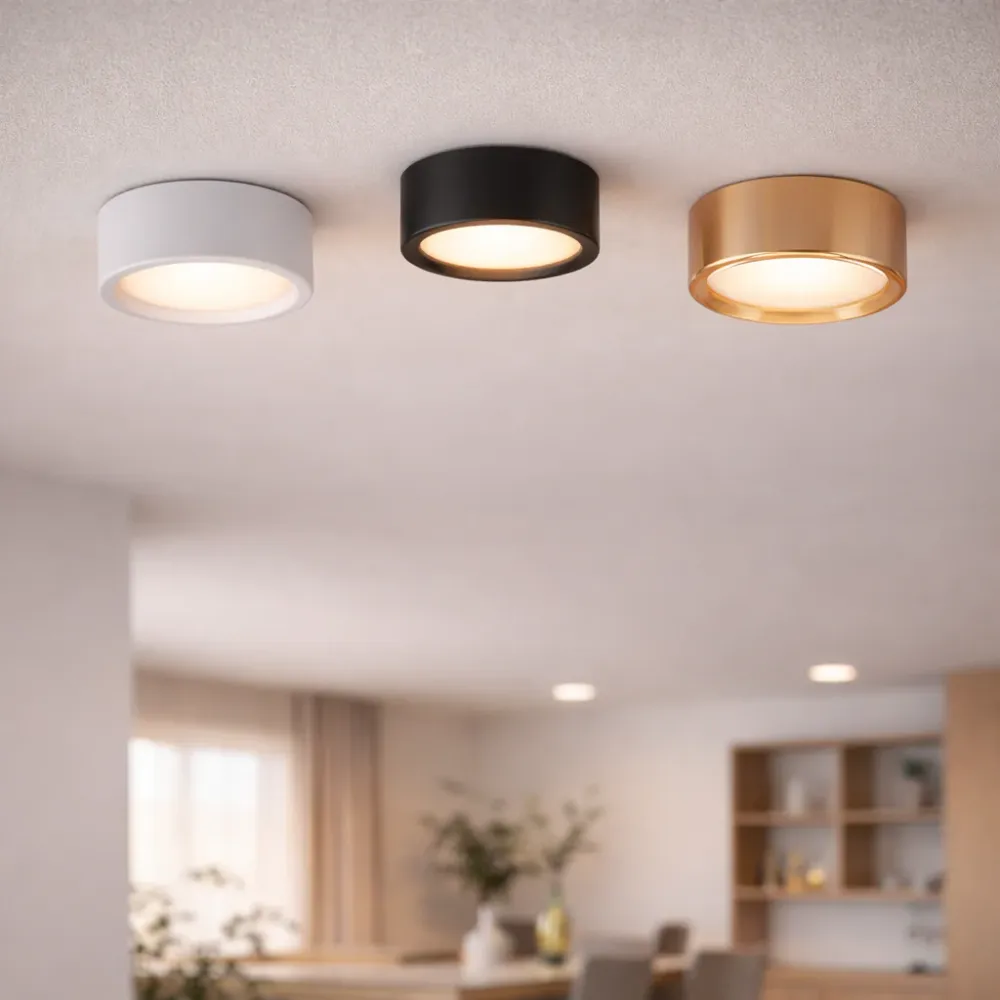 AluminBeam – Ultra Smal Rund LED Taklampa i Aluminium Svart