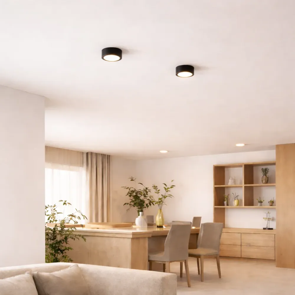 AluminBeam – Ultra Smal Rund LED Taklampa i Aluminium Svart