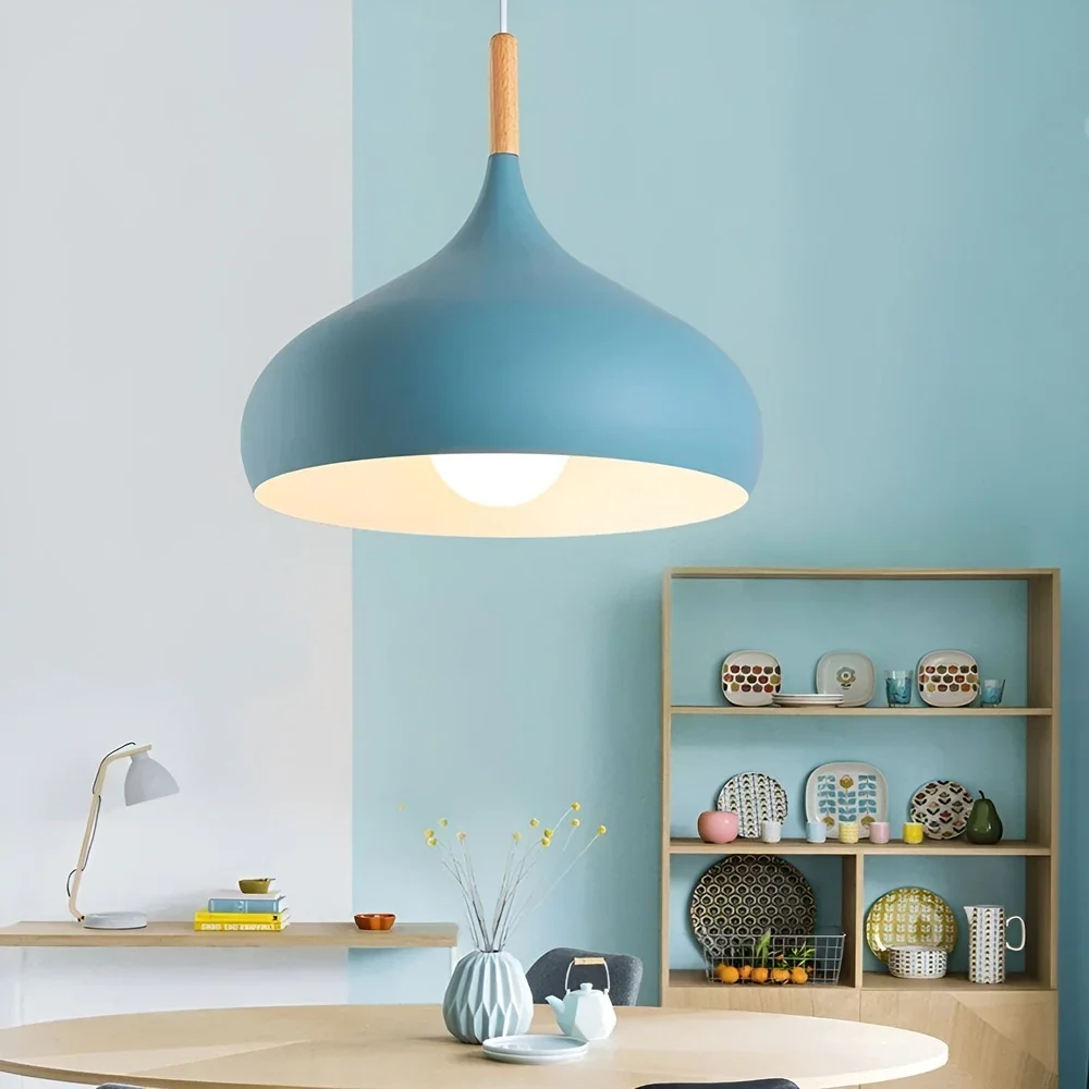 AluPastel Pendellampa - Livlig LED-krona Med ett Central Bla