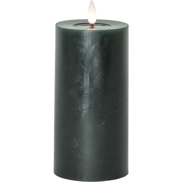 LED Blockljus Flamme Flow Grön 17,5 cm