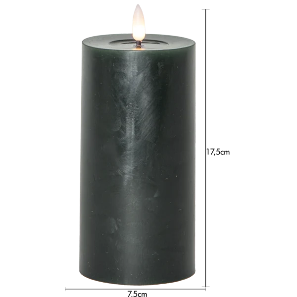 LED Blockljus Flamme Flow Grön 17,5 cm