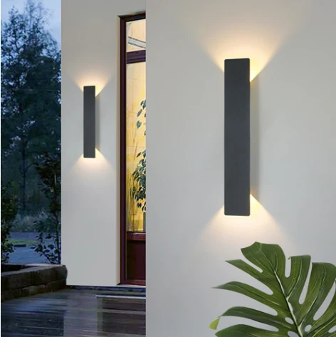 LjusLina - Vattentät LED Vägglampa i Aluminium – Energieffektiv Utomhusbelysning Svart