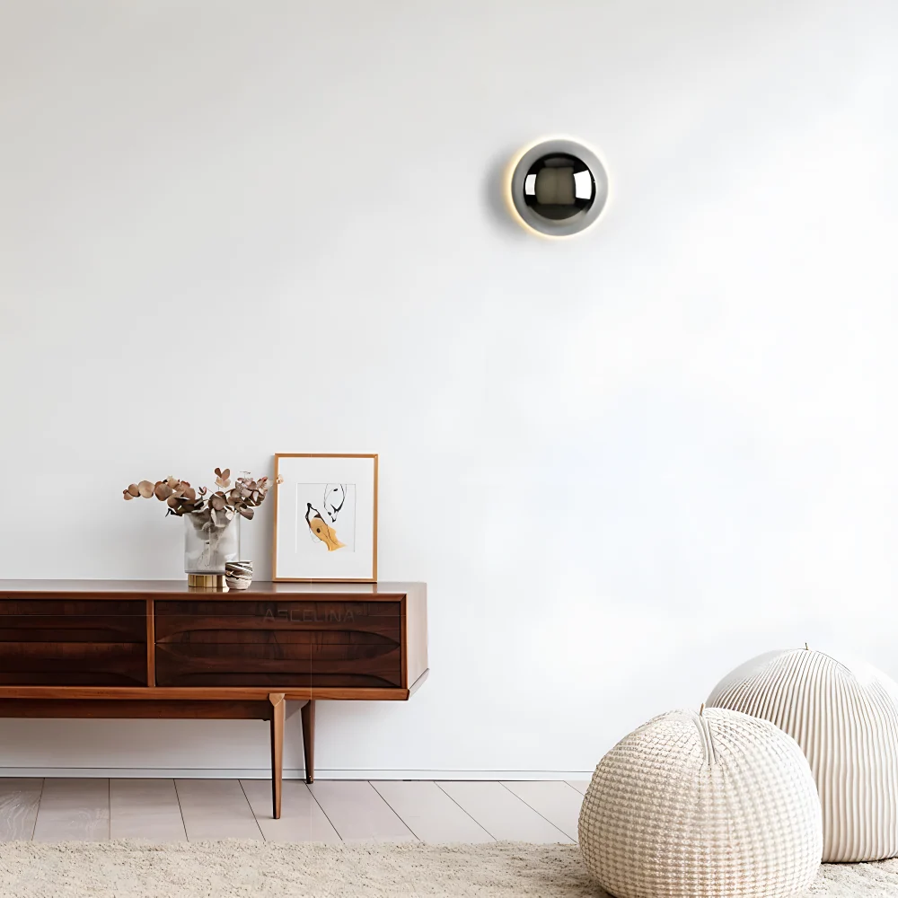 LumiCircle – Up-to-date Rund Vägglampa i Järn med Energieffektiv LED-belysning Rod