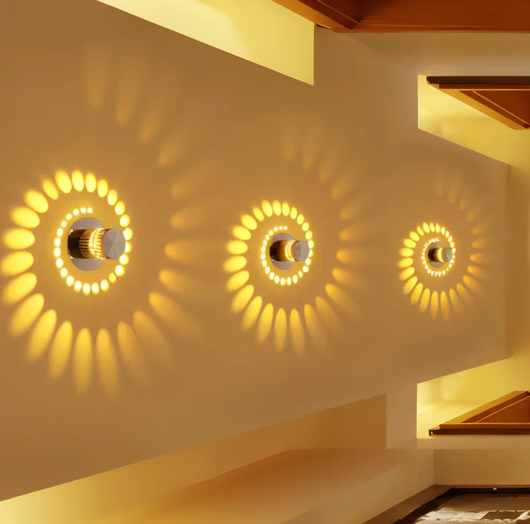 LuminBlast Vägglampa - Cylindrisk Vägglampa - Färgglada Spiralformade Vägglampor LED Varm
