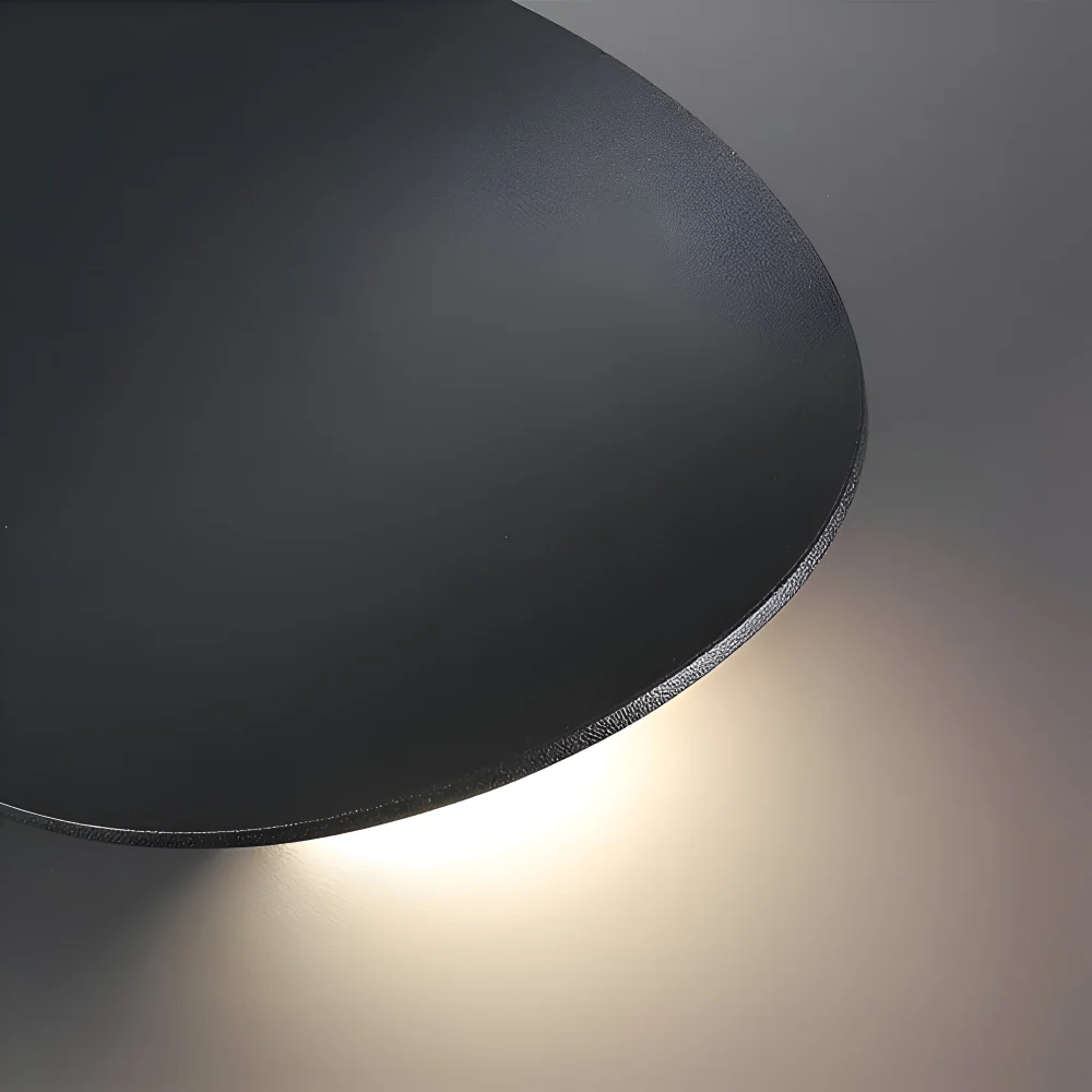 LumoOval – Vägglampa i Aluminium med Inbyggd LED och Minimalistisk Design Svart