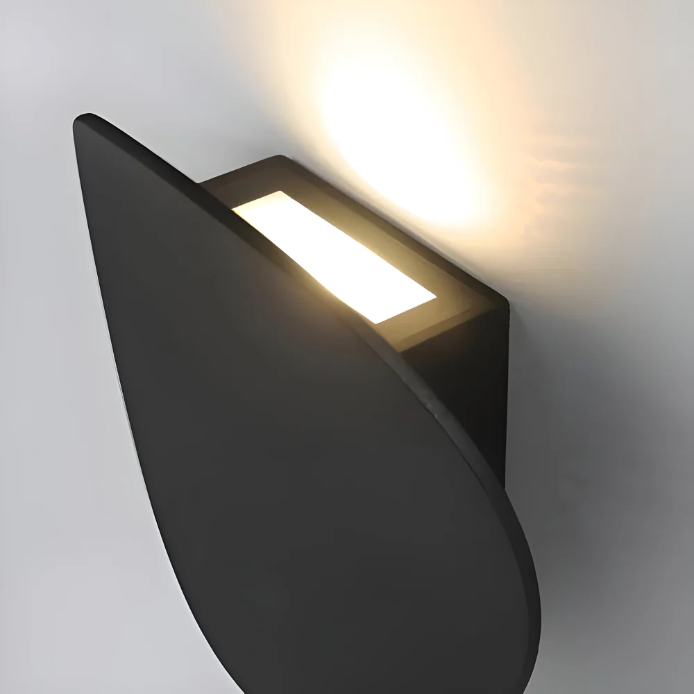 LumoOval – Vägglampa i Aluminium med Inbyggd LED och Minimalistisk Design Svart
