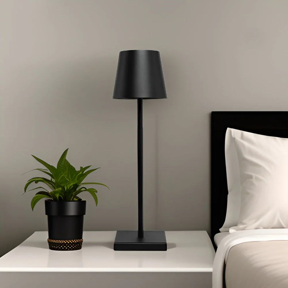 Old-style Dimbar Sladdlös LED-Bordslampa med Vattentät Design Svart