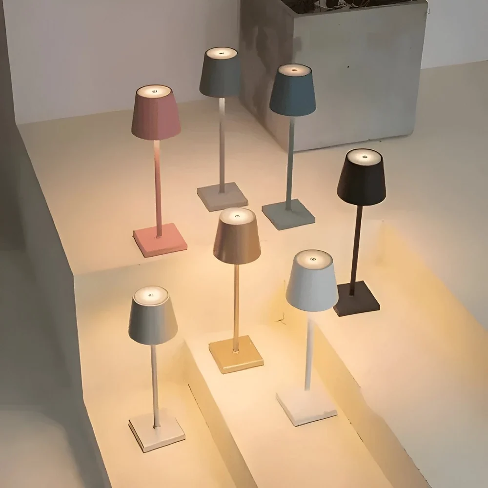 Old-style Dimbar Sladdlös LED-Bordslampa med Vattentät Design Svart