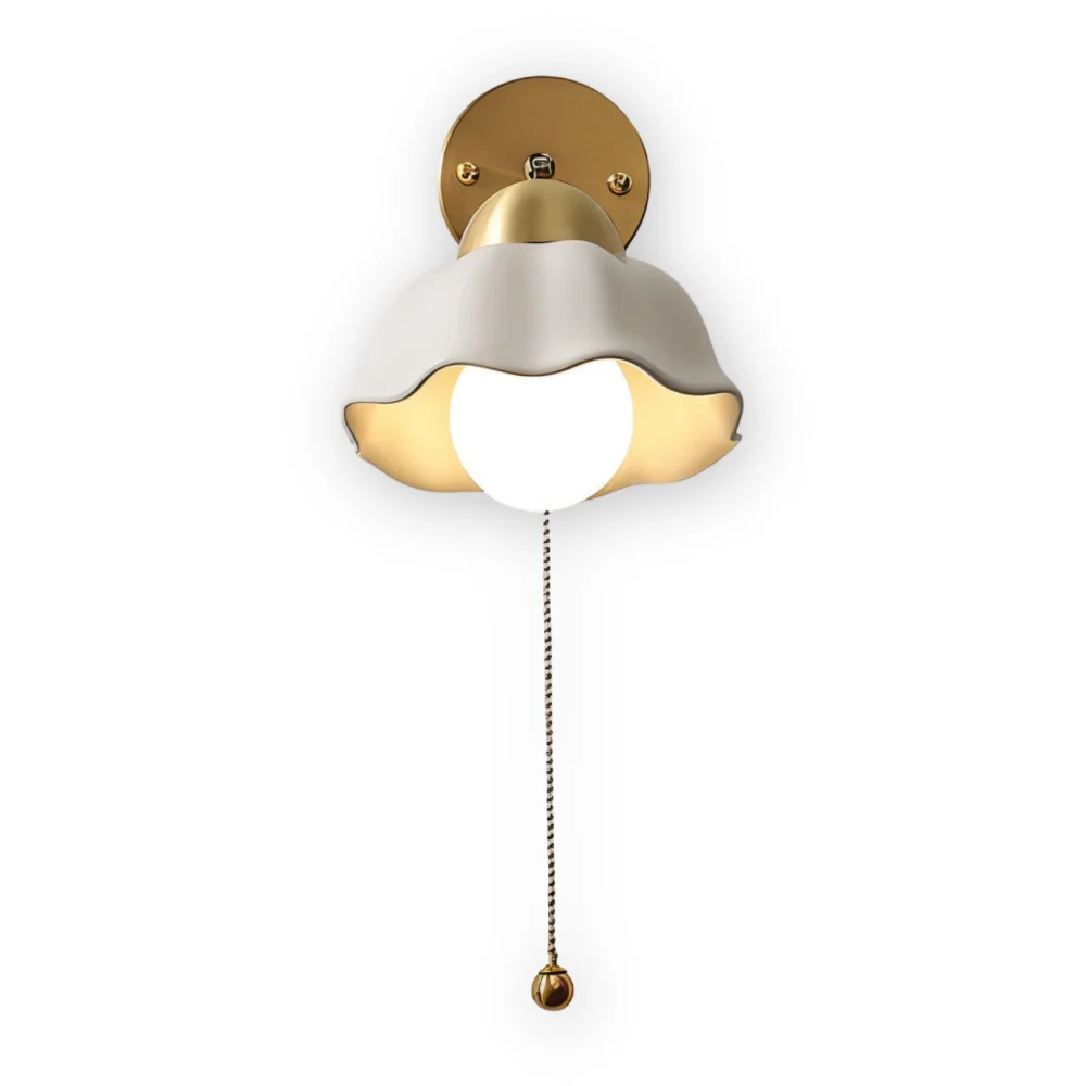 Pärla Bloom Vägglampa - Klassisk Fransk Nattduksbord Vägglampa - Blomdesign Vägglampa - Inomhus LED Vägglampor