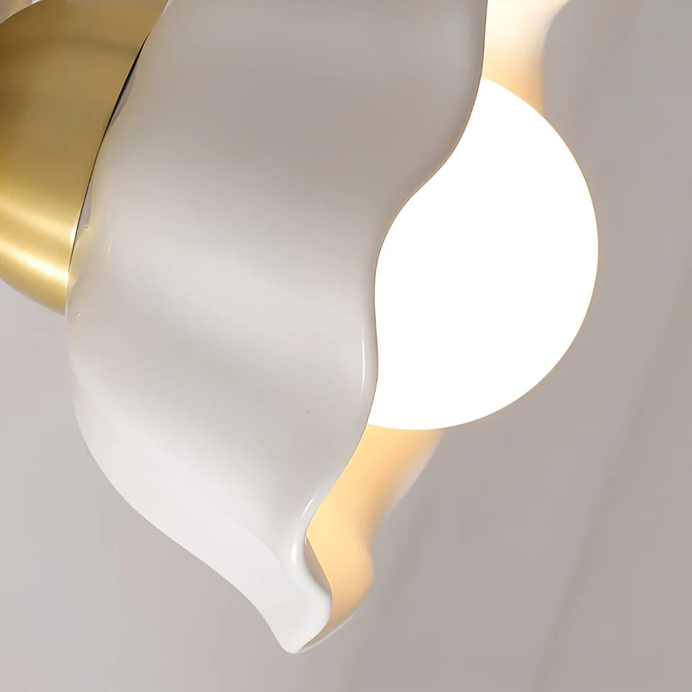 Pärla Bloom Vägglampa - Klassisk Fransk Nattduksbord Vägglampa - Blomdesign Vägglampa - Inomhus LED Vägglampor