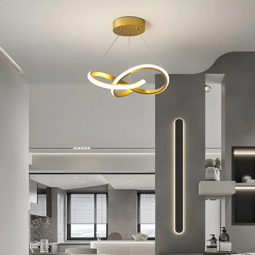 Spirallume – Sleek LED Taklampa med Skulpturell Spiraldesign Vit