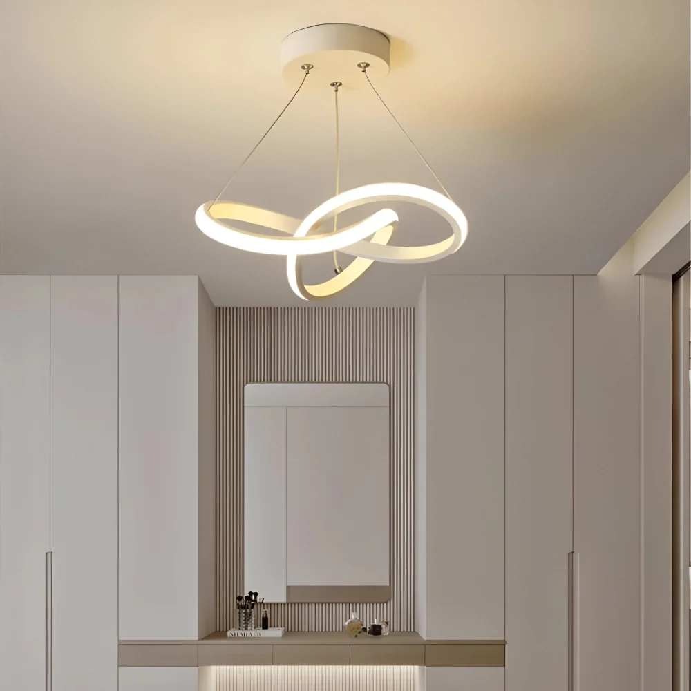 Spirallume – Sleek LED Taklampa med Skulpturell Spiraldesign Vit