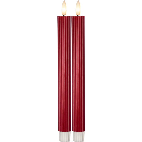 LED Antikljus two-unit Flamme Stripe 25 cm Röd