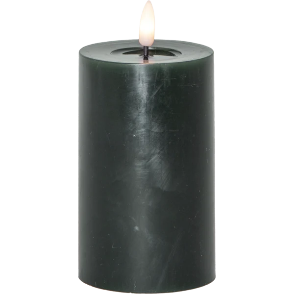LED Blockljus Flamme Flow Grön 15 cm