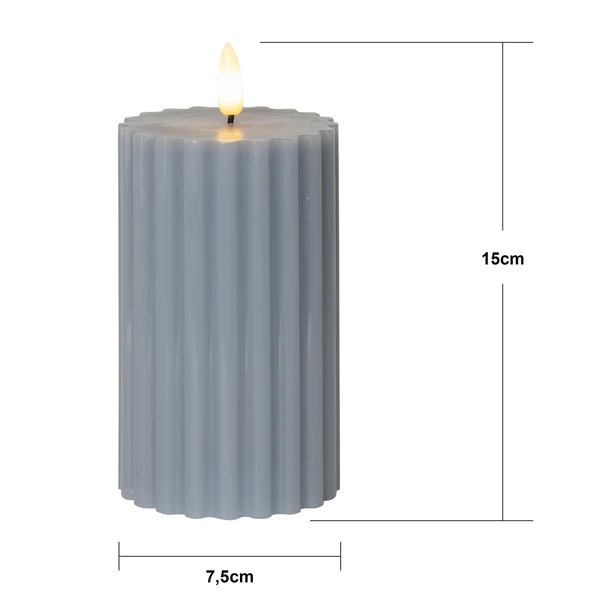 LED Blockljus Flamme Stripe Kobolt 15 cm
