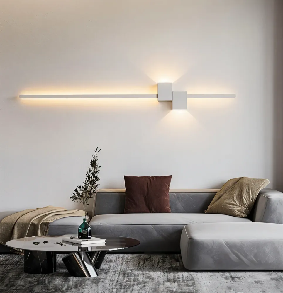 Line vägglampa - Minimalistisk svart extended LED-vägglampa 62cm