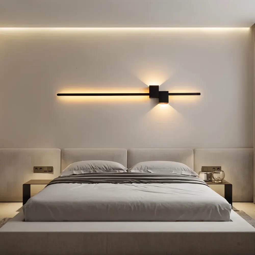 Line vägglampa - Minimalistisk svart extended LED-vägglampa 62cm