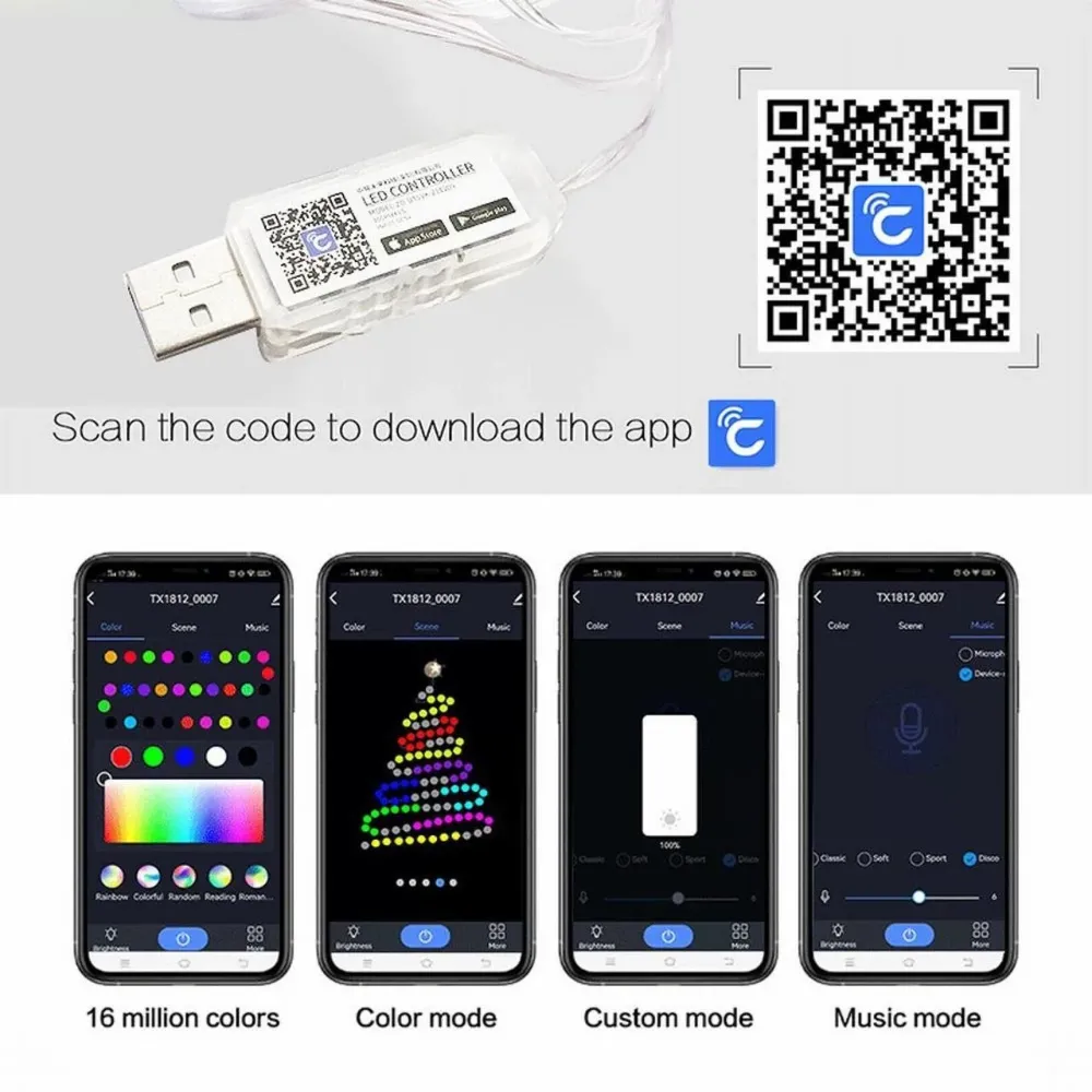 Wi-fi LED-strip 2m: Lys upp ditt hem