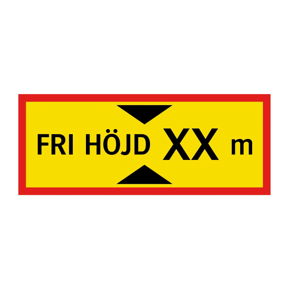 Fri höjd angivet i meter 500x200mm