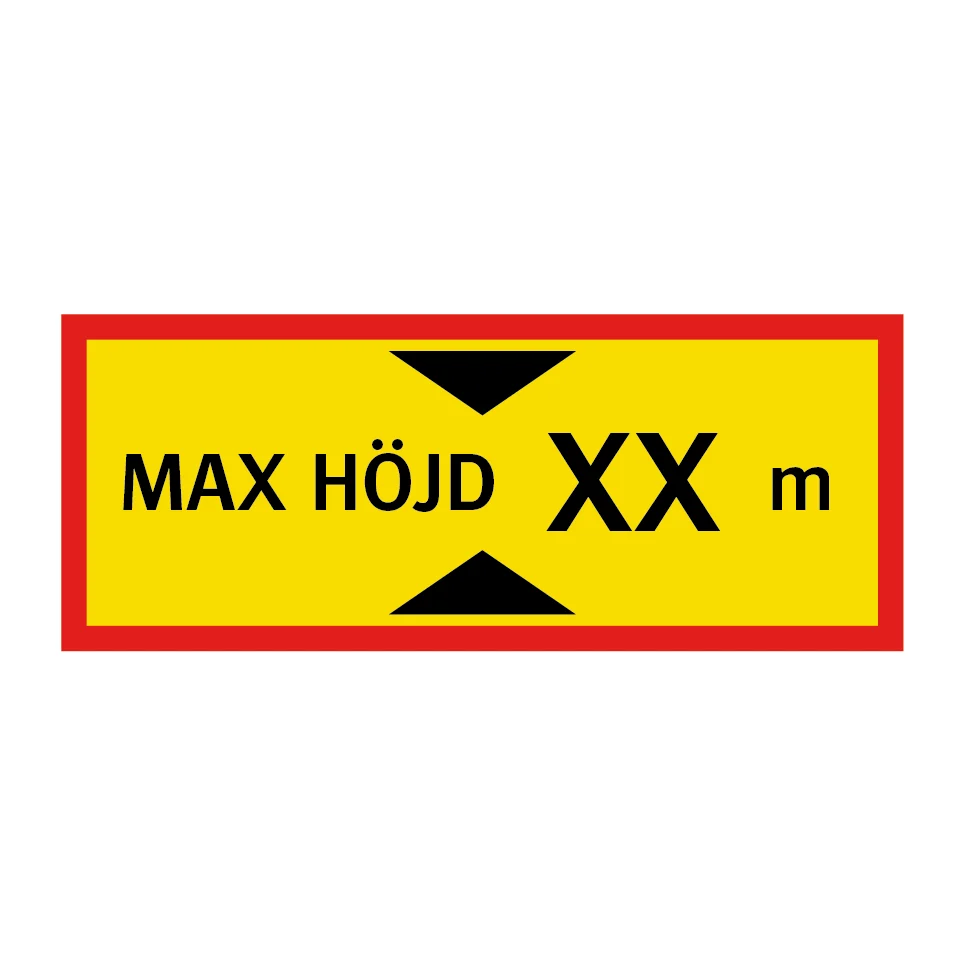 Max höjd angivet i meter 500x200mm