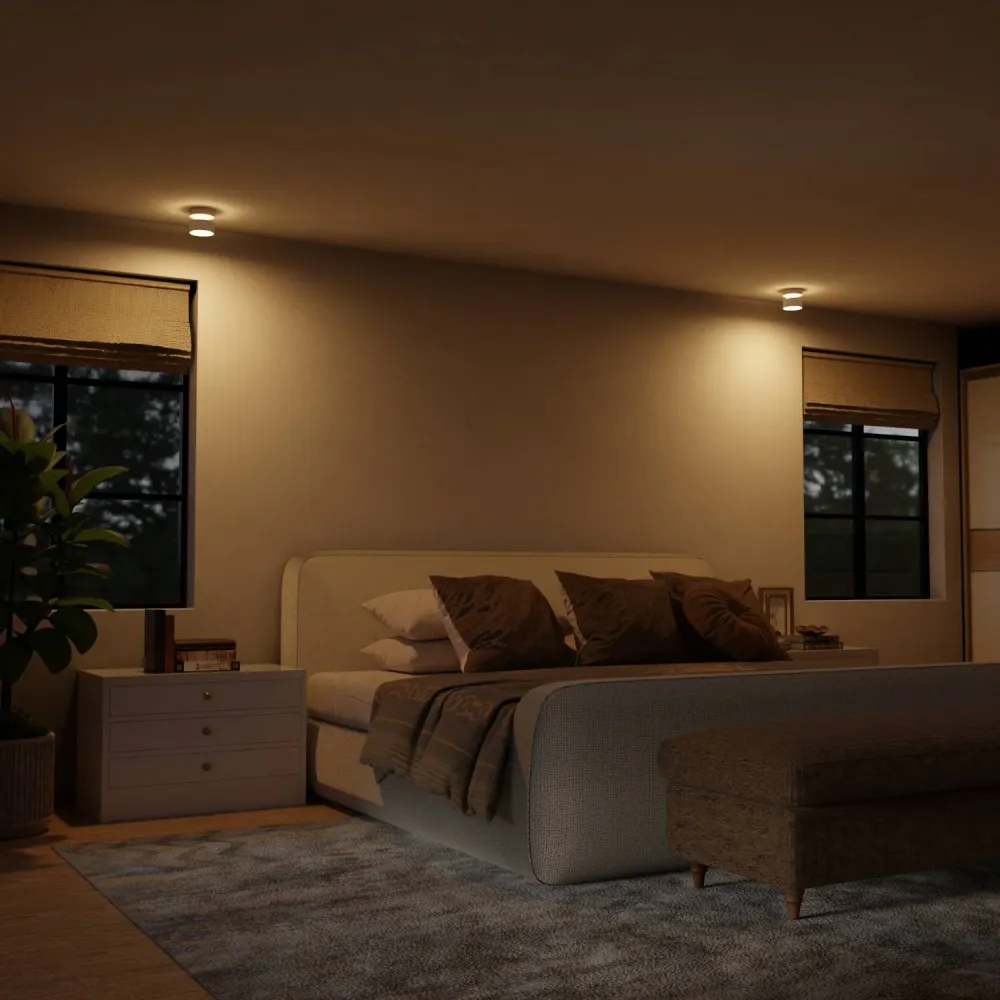 LumoCyl – Minimalist Cylindrisk Up & Down LED-Taklampa Svart