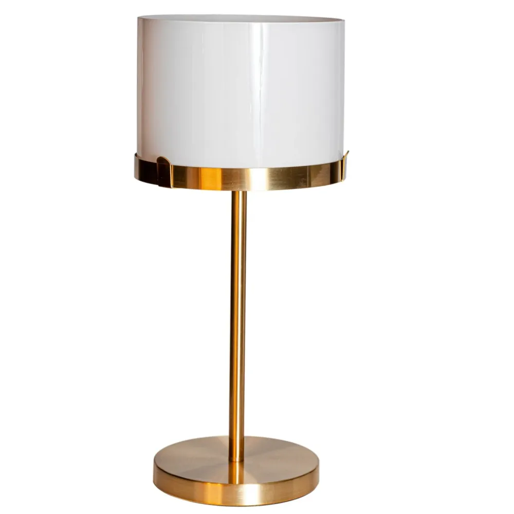 Marcel bordslampa H55 cm mässing/vit