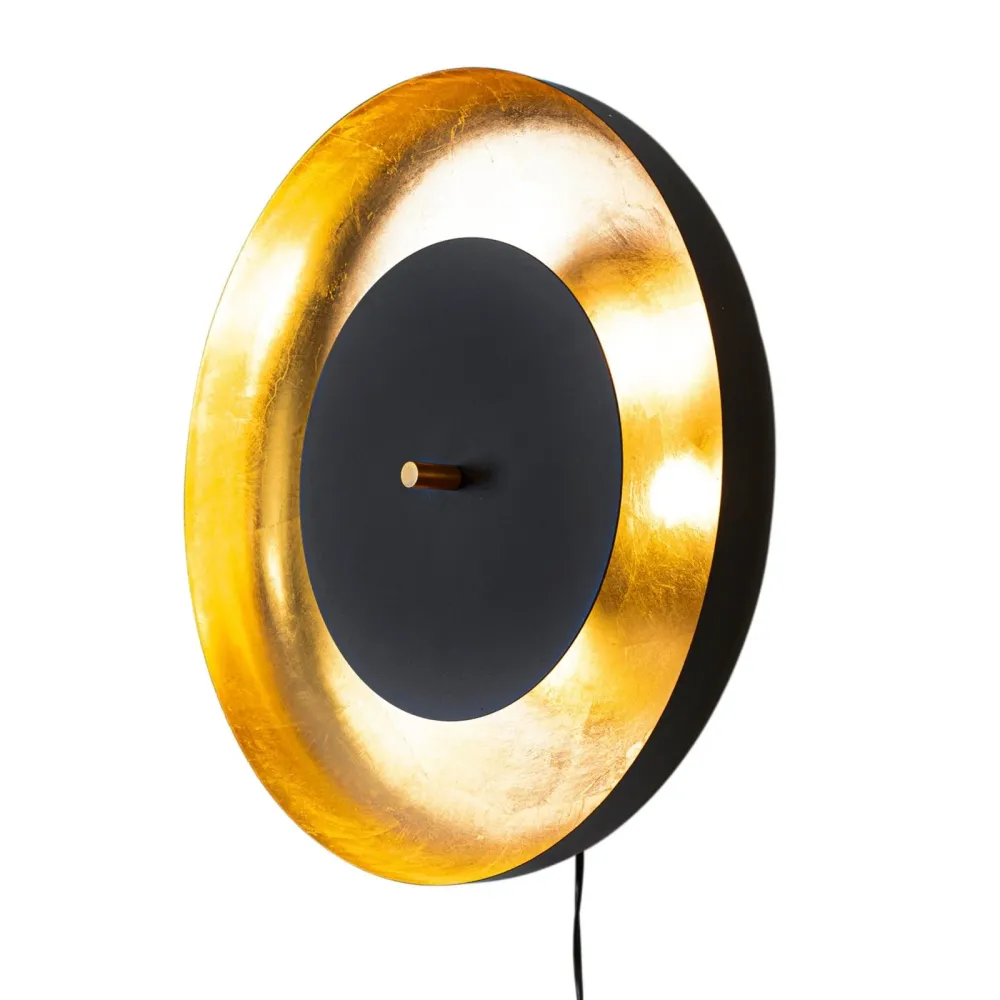 Shelby vägglampa svart/guld